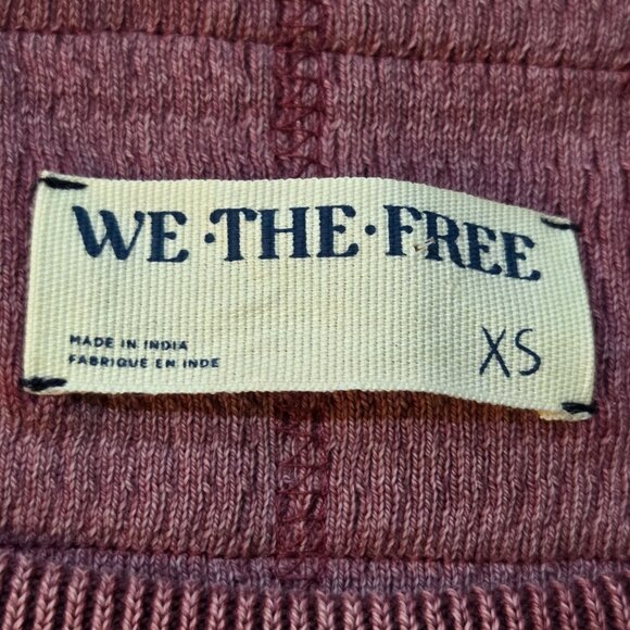 Free People We The Free Sweater XS Oversize Swinging Cable Cuff Sweater Grape - Picture 4 of 11